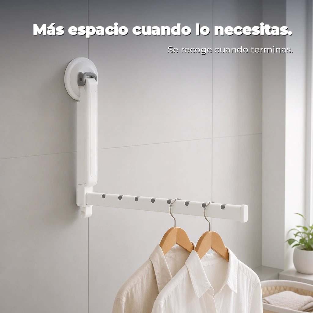 Tendedero plegable con ventosa para aprovechar espacios pequeños