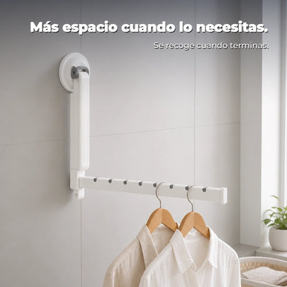Tendedero plegable con ventosa para aprovechar espacios pequeños