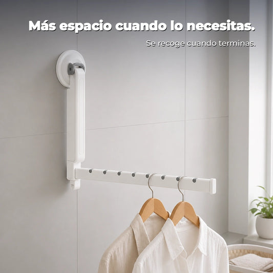 Tendedero plegable con ventosa para aprovechar espacios pequeños