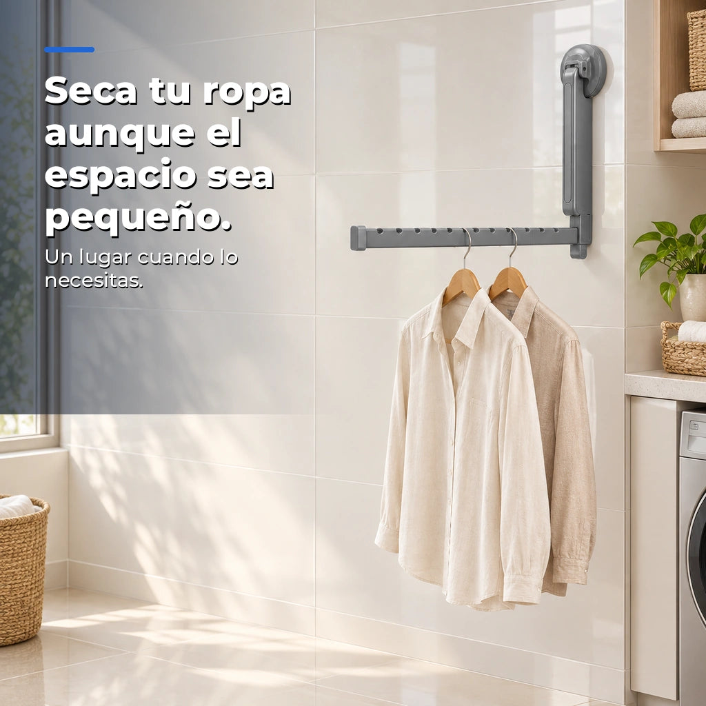 Secuencia de limpieza, fijación y despliegue del tendedero