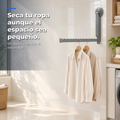 Secuencia de limpieza, fijación y despliegue del tendedero