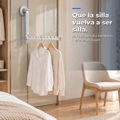 Tendedero plegable como alternativa para organizar la ropa del día