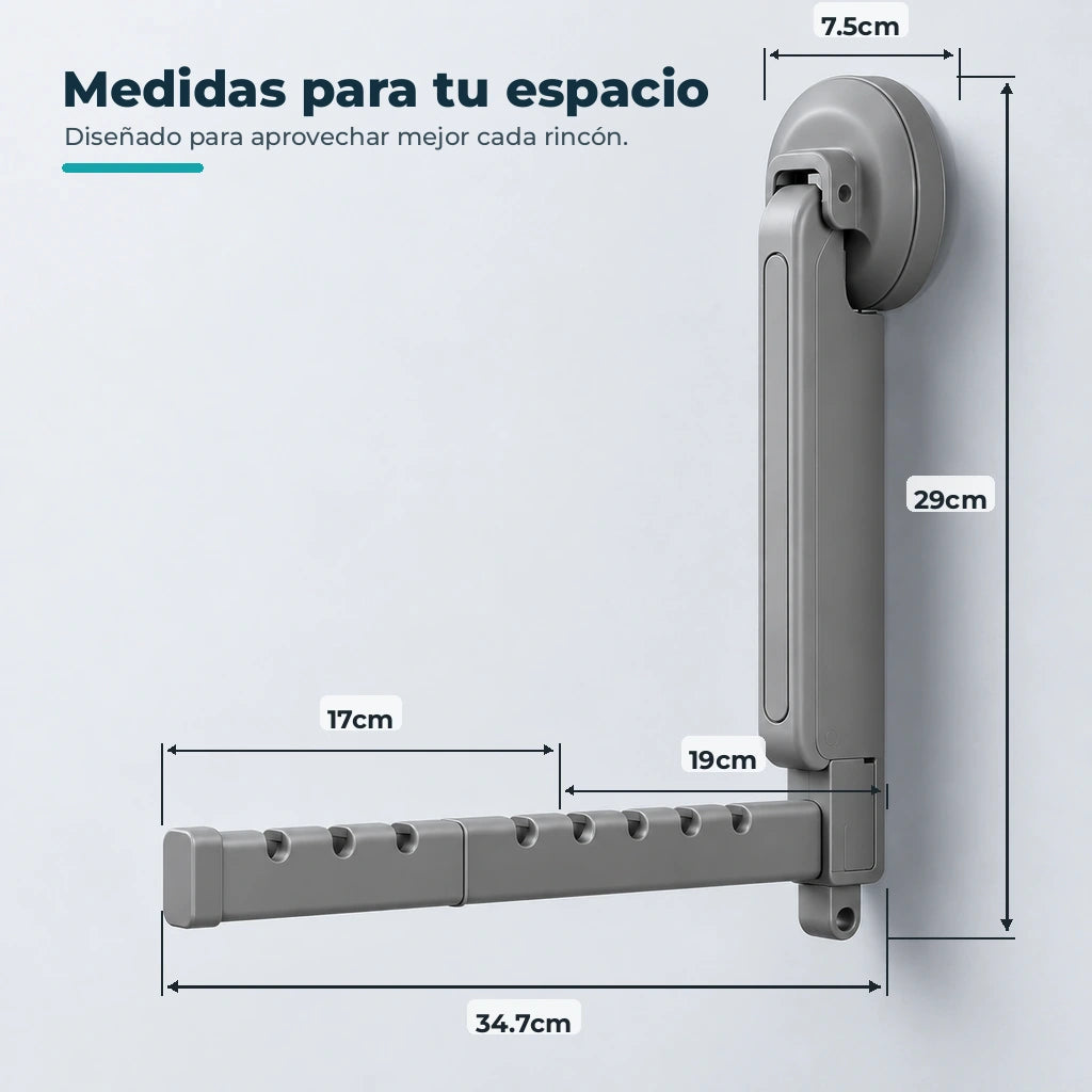 Medidas del tendedero plegable con ventosa