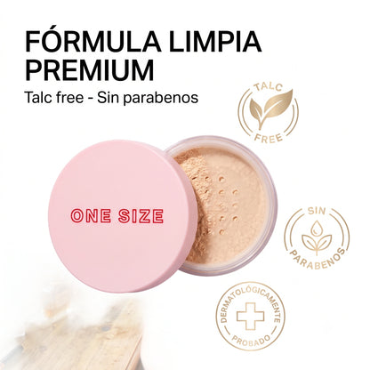 ONE SIZE Polvo Translúcido PEQUEÑO — Difumina Poros y Fija el Maquillaje hasta 12 Horas